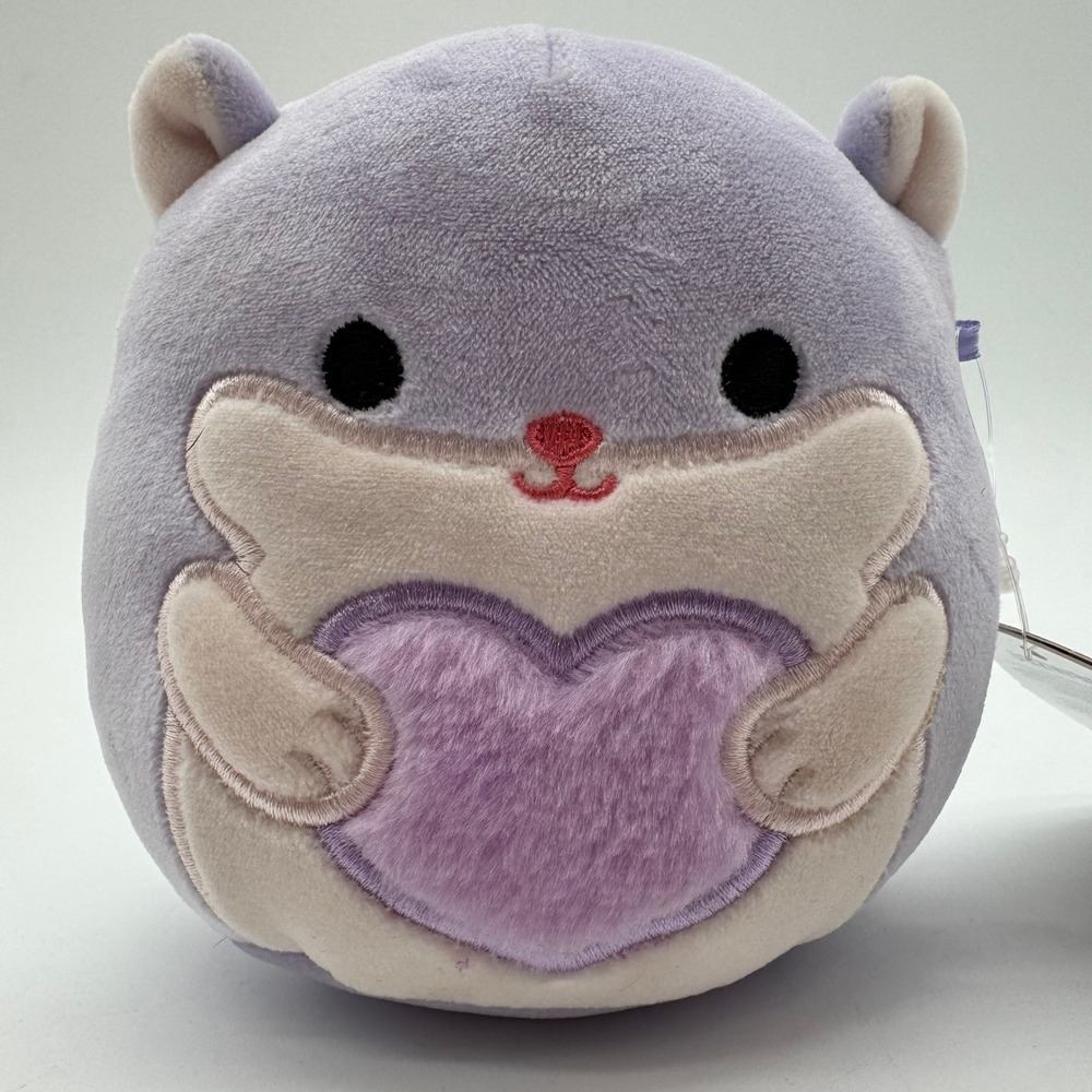Squishmallows Bravo Purple Hamster Holding Heart Plush NWT Valentine's‎ Day